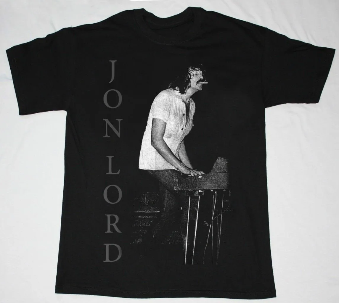 Jon Lord Logo R I P Black T Shirt Deep Purple Whitesnake Hammond Hard Rock Newest Clothes Mens Short-Sleeved Top Quality Youth