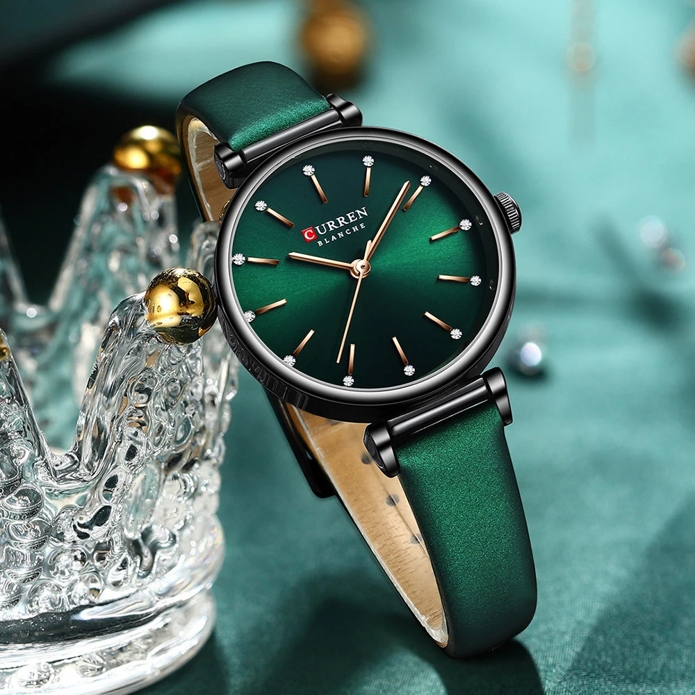 Curren Fashion Classic Quartz Women Watch Leather Retro Waterproof Clock Ladies Rose Gold Bracelet Wristwatch Relogio Feminino, Alina Gadgets