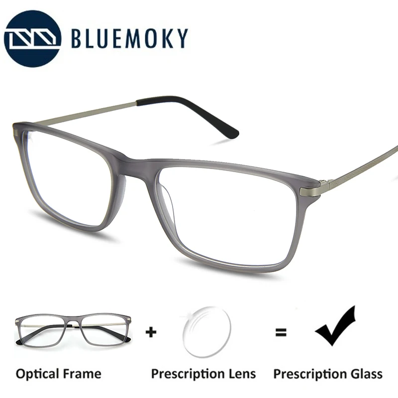 

BLUEMOKY Acetate Prescription Glasses For Men Square Anti Blue Light Myopia Hyperopia Eyeglasses Optical Computer Eyewear