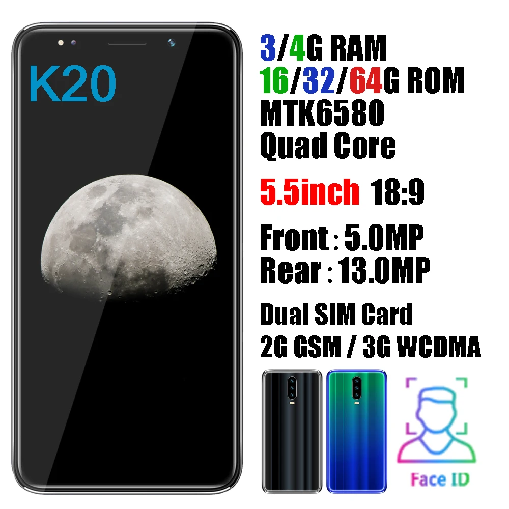 Разблокированный смартфон K20 Pro 4 Гб ОЗУ 64 ПЗУ MTK Android сканер лица экран 6 26 дюйма