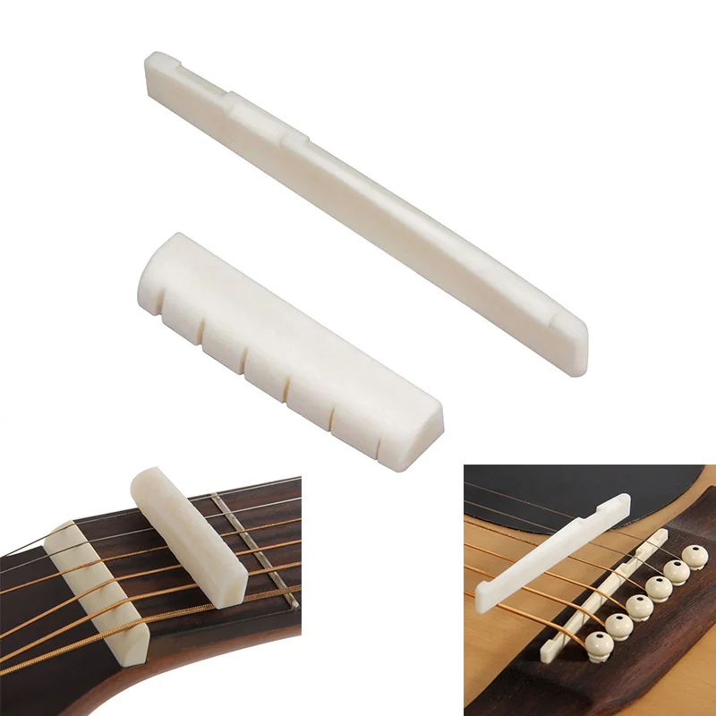 Selle Et écrou De Guitare Acoustique 6 Cordes En Laiton - 76 Mm, Doré - Pièces De Rechange Pour Pont De Guitare - Améliore La Sonorité - 10