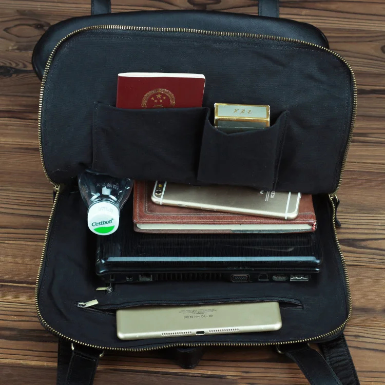 GO-LUCK брендовые Черные Стильные повседневные мужские дорожные рюкзаки из натуральной кожи на молнии, двойные сумки на плечо из воловьей кожи, сумка для компьютера 16 дюймов