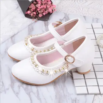 

Children's Sequins Shoes Enfants 2019 Baby Girls Wedding Princess Kids High Heels Dress Party Shoes For Girl Pink Gold