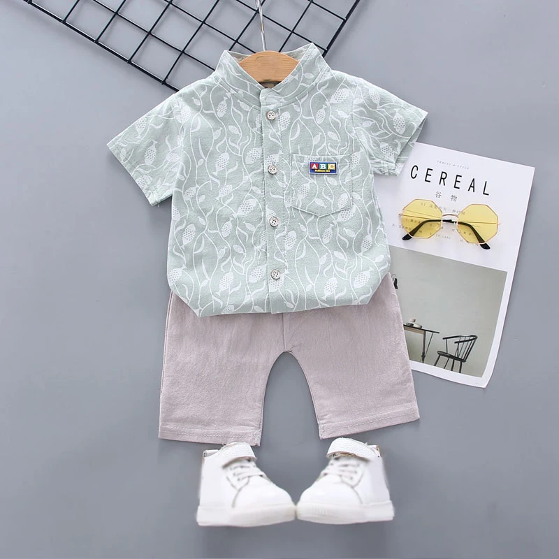 

2020 Summer Children's Sets Toddler Boy Clothes Suit Short Sleeve Cartoon Pattern T-shirt Blouse+Shorts Casual Outfits Set