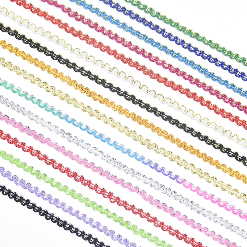 

12/24meter 5mm Braided Lace Trim Ribbon DIY Craft Sewing Accessories Curve Lace Centipede Braided Lace Wedding Party Decoration