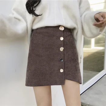 

Design Buttons Pencil Skirts Summer Zipper Wool Skirt Korean Women Clubwear Skinny Mini Skirt Sexy High Waist Casual Cotton W105