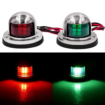 

1PC Red Green 12V Stainless Steel Bow LED Navigation Lights Marine Indicator Spot Light Marine Boat Yacht Sailing Signal Light