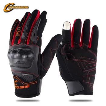 

Full Finger Scooter PU Leather Gloves Screen-Touch Motorcycle Glove SOMAN CG668 Motocross off road Racing Guante hot sell