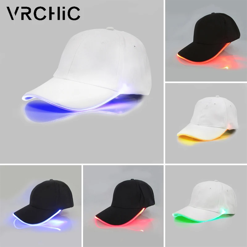 

2019 New Fashion Punk Style LED Light Baseball Hat Luminous Cap Fashion Snapback Hat Fiber Optic Hat Tourism
