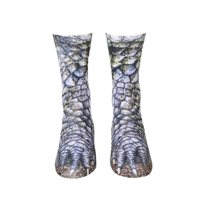 1Pair 3D Animals Print Stockings For Unisex Stockings Indoor Home Tube Stockings Artificial Animals Cotton Paw Pattern Stockings - Color: 10