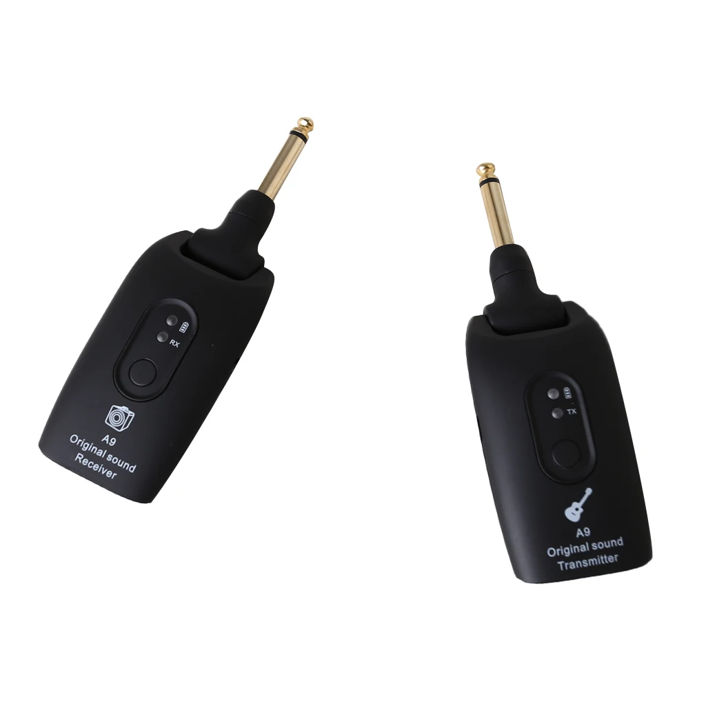 

2.4GHZ Wireless Guitar System Built-in Rechargeable Battery Digital Transmitter Receiver for Electric Guitar Bass (Black)