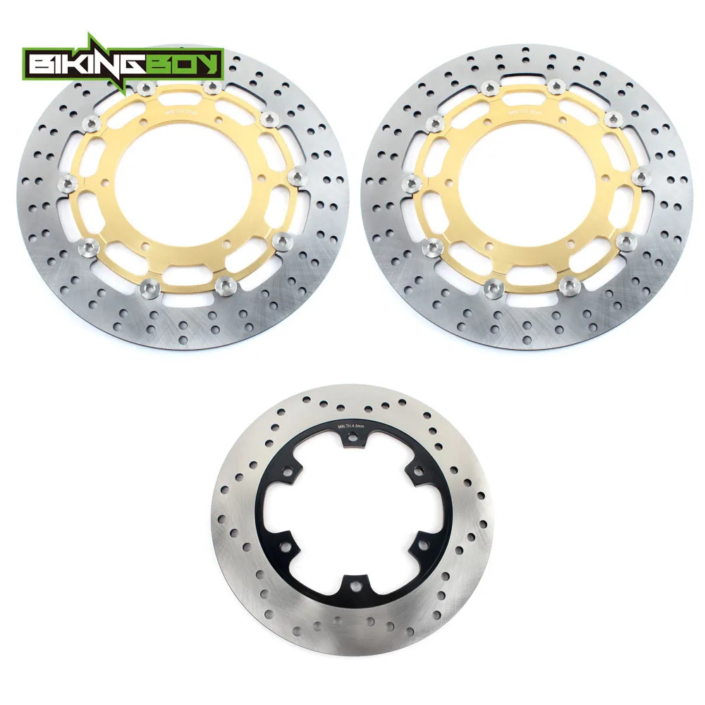 Round Gold BIKINGBOY для YAMAHA YZF R7 1999 2000 2001 99 00 01 OW02 Круглый/волнистый полный комплект передние задние тормозные диски роторы - Цвет: Round Gold
