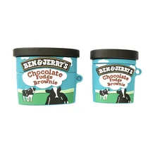Case for AirPods 1 2 Pro Charge Box Soft Silicone Wireless Bluetooth Earphone Protect Cover Brand Ben Jerry Chocolate Ice Cream