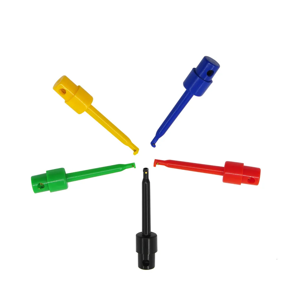 

2Pcs Multimeter Part Colorful Electrical Testing Hook Clip Grabber 5color Test Probe SMT/SMD Round Colored Single Hook Test Clip