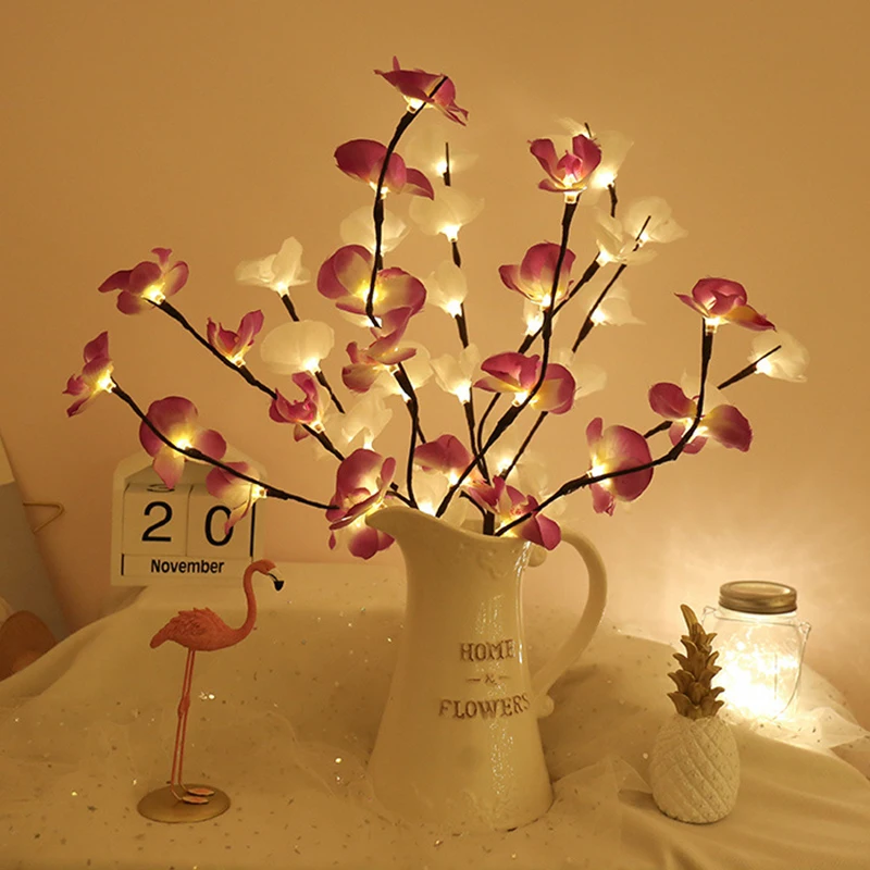 

Led Simulation Orchid Branch Lights Tree Table Lamp LED Willow Branch lights 20leds For Xmas Party Wedding Home Decoration