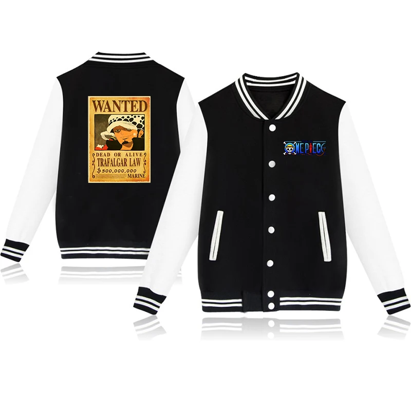 

One Piece Sportswear Harajuku Baseball Jacket Coat Women Men Casual Baseball Jacket Unisex Fashion Streetwear Baseball Uniform