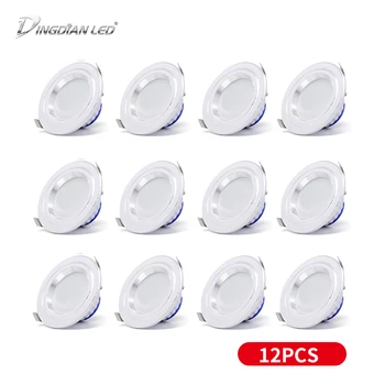 

DINGDIAN LED 12Packs Downlight Spot 3 Colors Changing 220V 7W Recessed Mount Energy Saving Bedroom Kitchen Indoor Spot Lighting