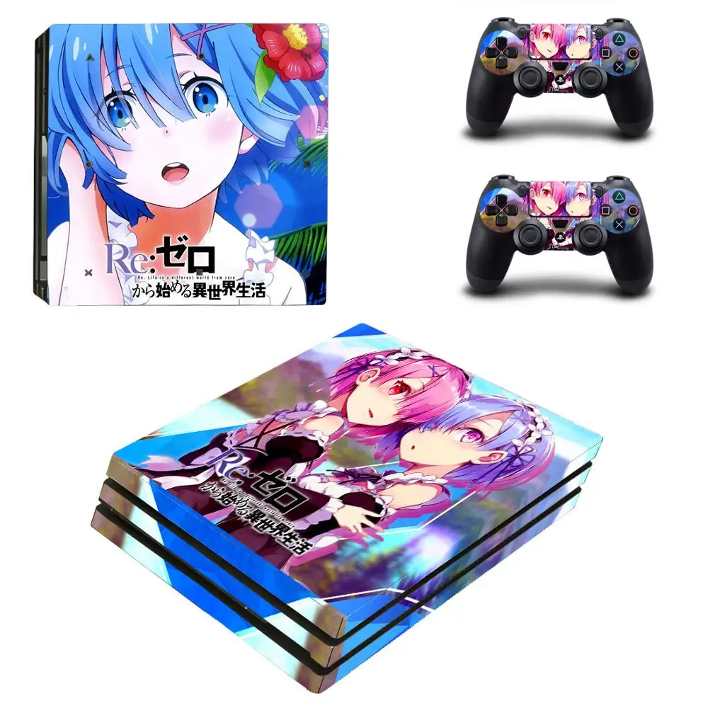 Re: жизнь в другой мир от нуля Rem PS4 Pro кожи Стикеры для Игровые приставки 4 консоли и