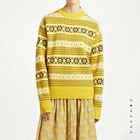 Scottish Yellow/Grey Fair Isle Jacquard 