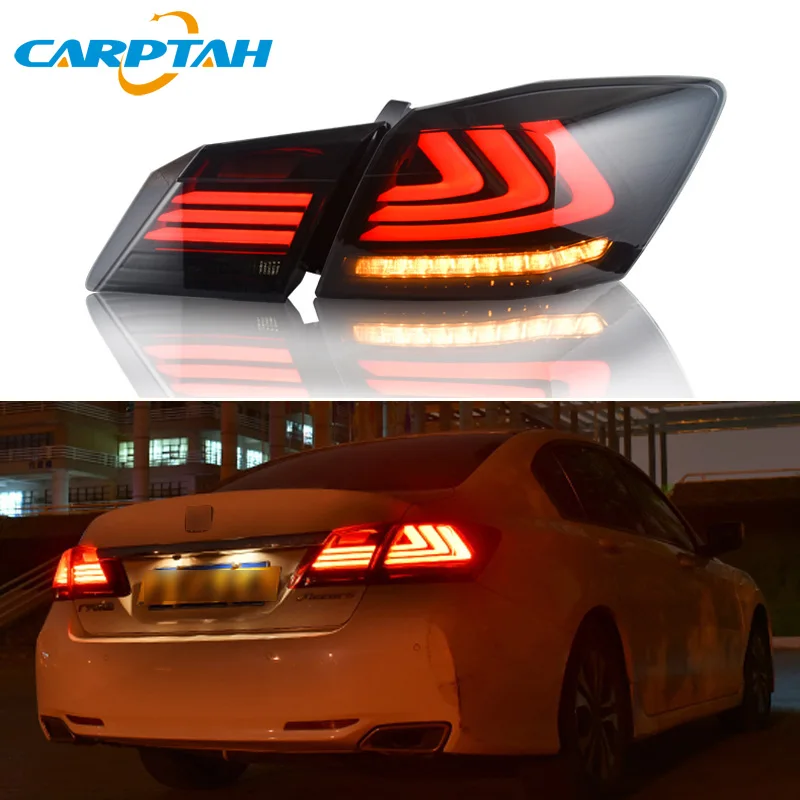 

Для Honda Accord 9 серии 2014 2015 2016 Светодиодные Автомобильные задние светильник хвост светильник s задний противотуманный фонарь динамический сигнал поворота Стоп-сигнал светильник