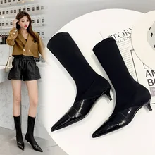 Women's Rubber Boots Autumn Shoes Round Toe Booties Ladies Luxury Designer Lace Up Bootee Woman Rain Winter Fashion Mid