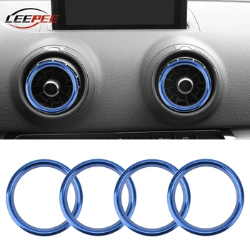 

LEEPEE Car Air Conditioner Vent Frame Cover For Audi A3 8V 2013-2019 Interior Accessories Aluminum Decorative Stickers Trim 4PCS