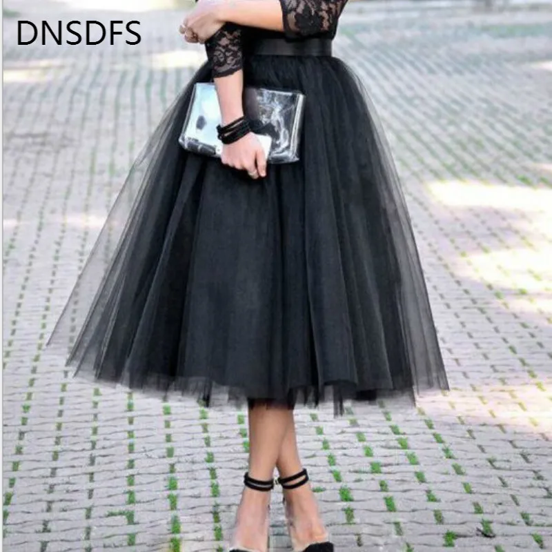 Качественные слои Модная юбка из тюля Плиссированные юбки TUTU Женская Лолита