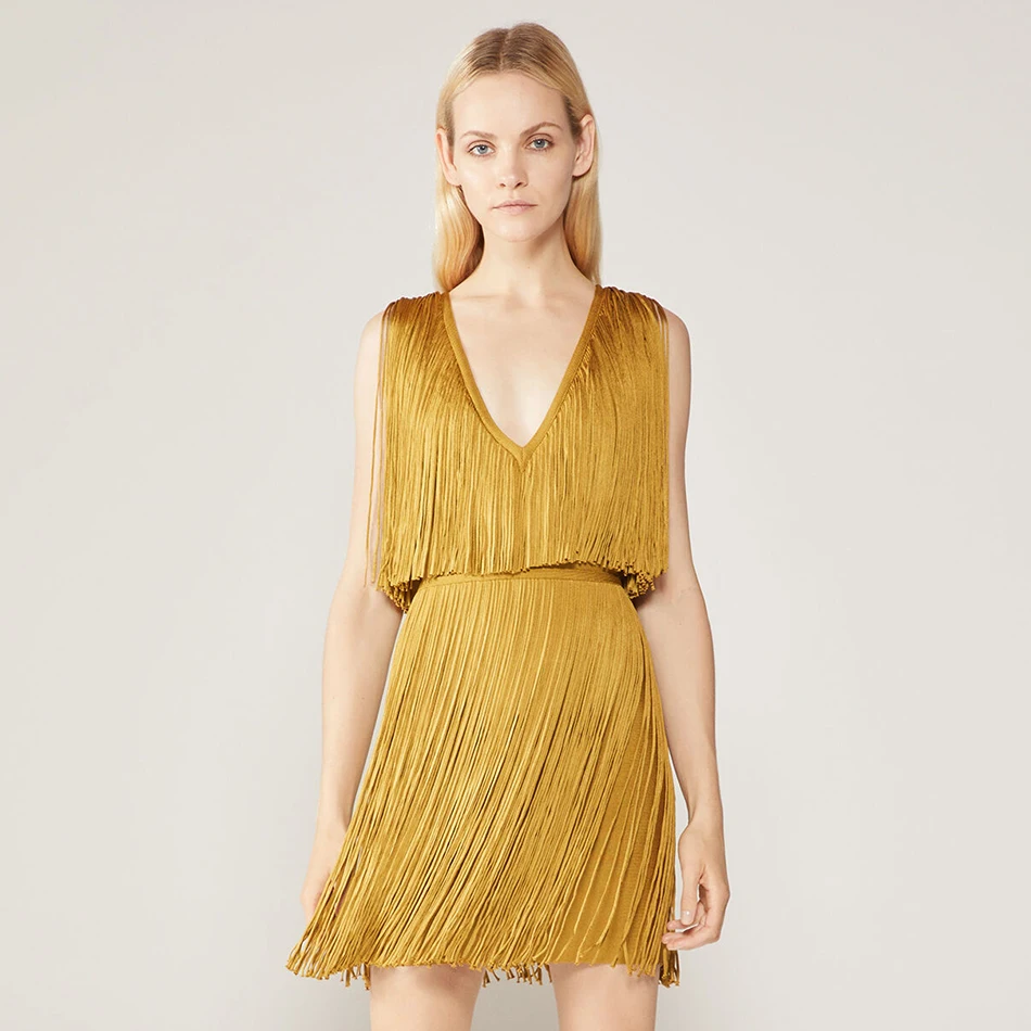 Adyce 2020 New Summer Women Yellow Tassel