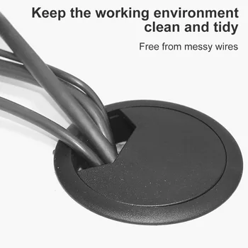 

10pcs Desk Cord Grommet ABS Computer Cable Hole Cover Movable Round Desk Cord Hole Cover Plastic Computer Grommet