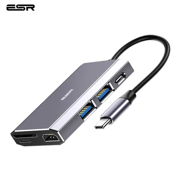 

ESR 6 In 1 8-In-1 USB Type-C 3.1 Hub USB 3.0 Output Adapter Splitter Fast Speed Transfer TF SD Card Reader 6/8 Ports Charger Hub