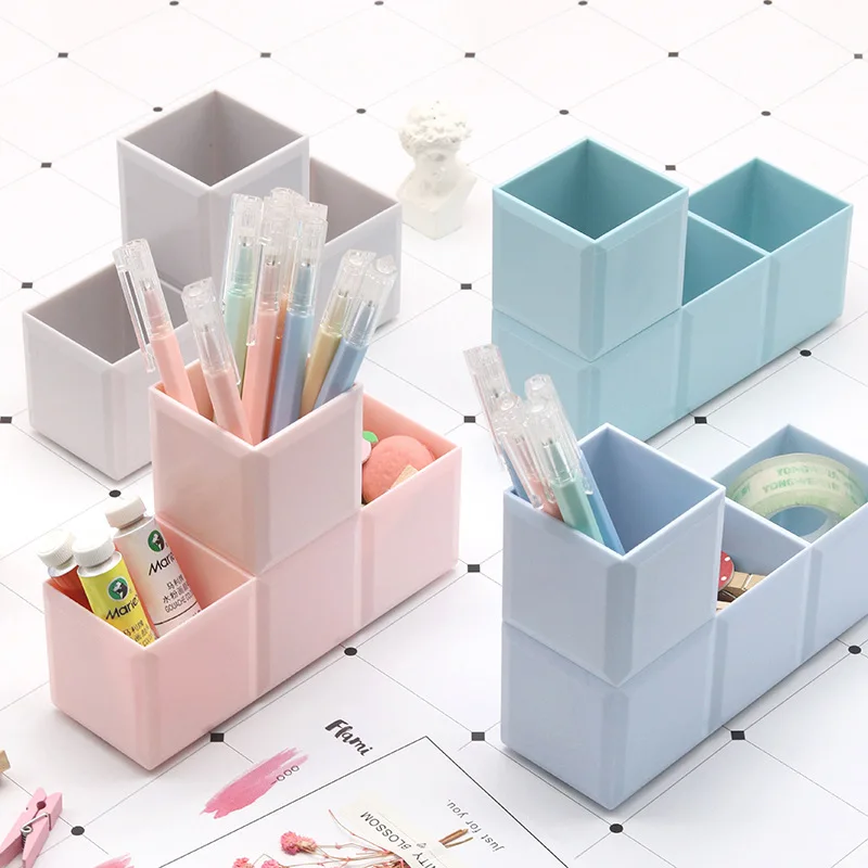 

New fashion desktop storage office pen holder removable spell pen box Tetris storage box pen holder CL-2566
