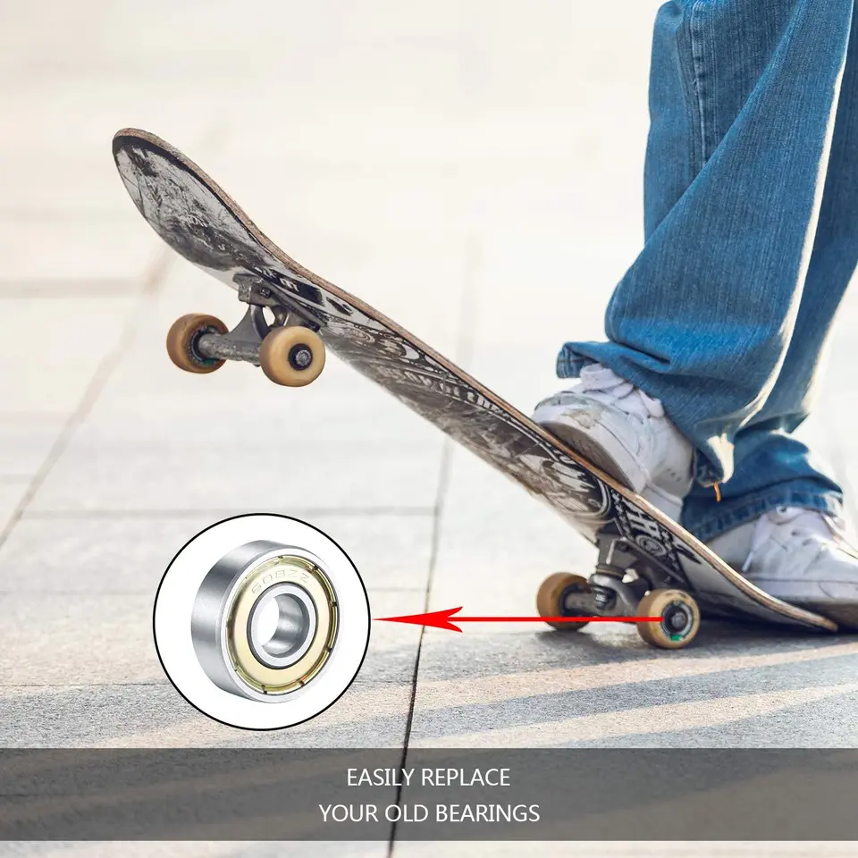 20 Cuscinetti A Sfera 608-2RS 8x22x7 Mm In Acciaio Con Doppia Tenuta In Gomma – Per Skateboard, Pattini E Scooter