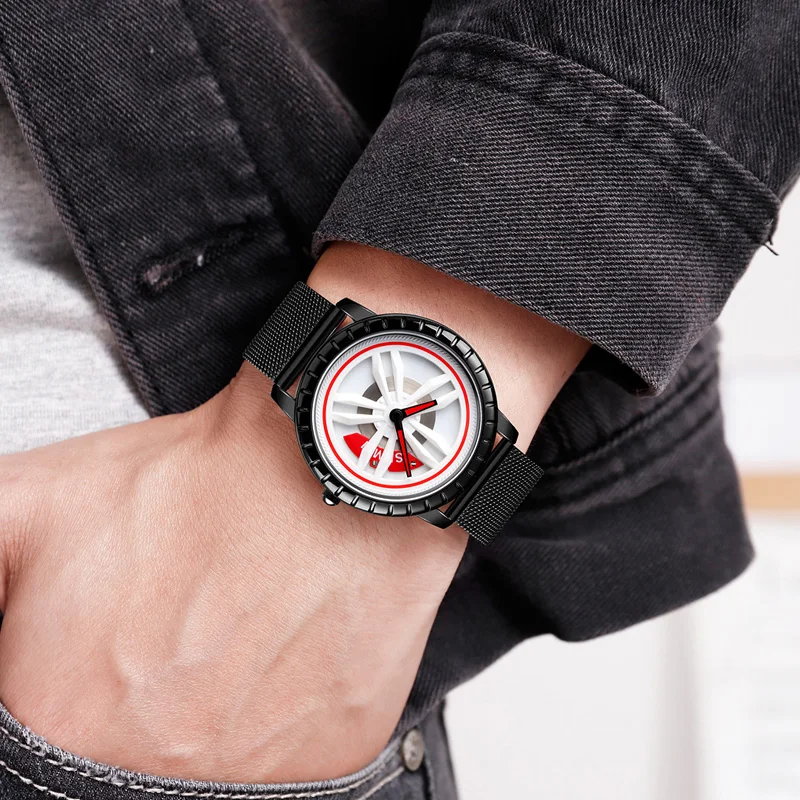 

Men Quartz Wrist Watch Round Dial Waterproof Gift with Adjustable Strap d88