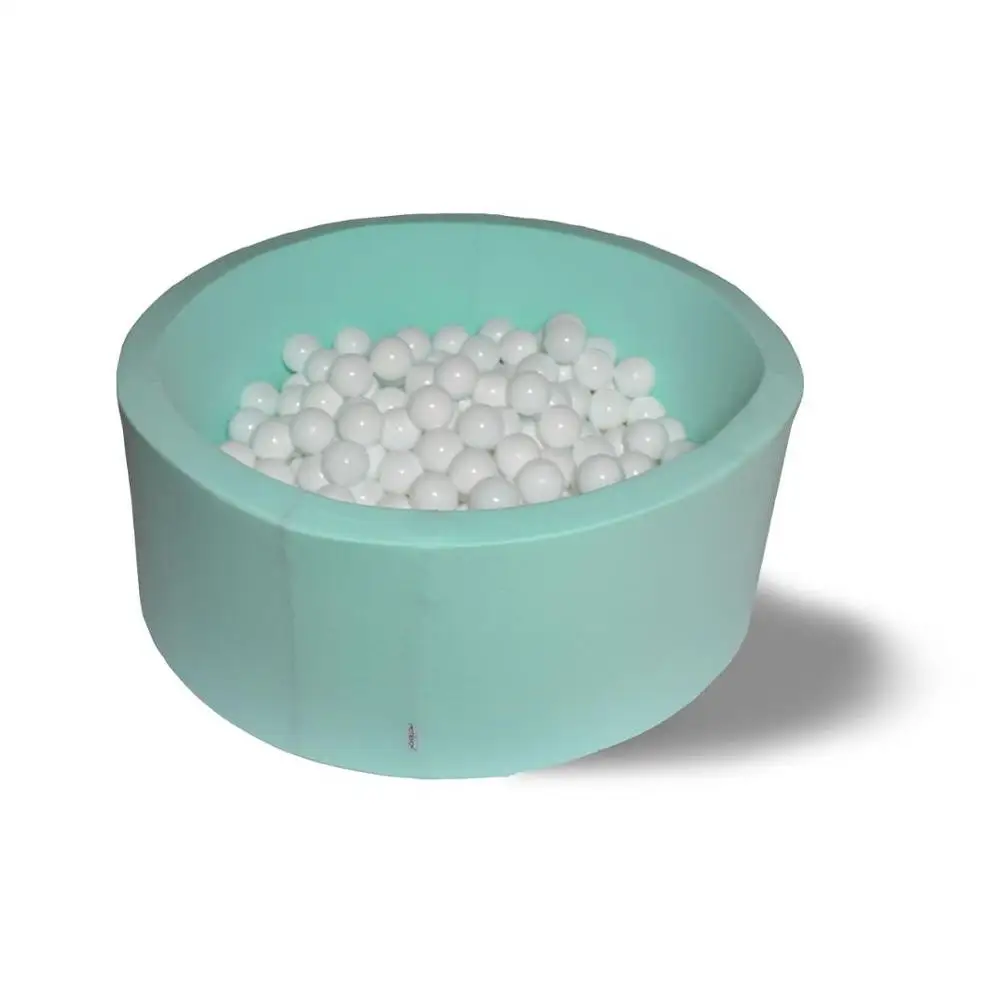 Сухой игровой бассейн “Мокрый снег” мятный выс. 40см с 200 шарами в комплекте: белый