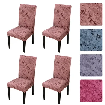 

New 2/4pcs Chair Cover Spandex Slipcovers For Dining Room Stretch Elastic Seat Protector Banquet Hotel Kitchen Wedding Anti Dust