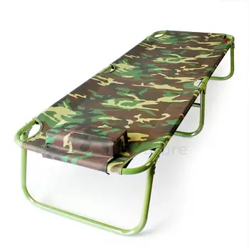 

Single Use Folding Bed Metal Frame Elevated Heavy Duty Outdoor Beds Foldable Portable Furniture for Camping Hicking Office Nap