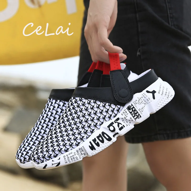 

Large Sizes Men's Slip-ons Beach Clogs Sneakers for Men Lightweight Fashion 2020 Outdoor Mens Tennis Shoes Mesh Non-slip A-032