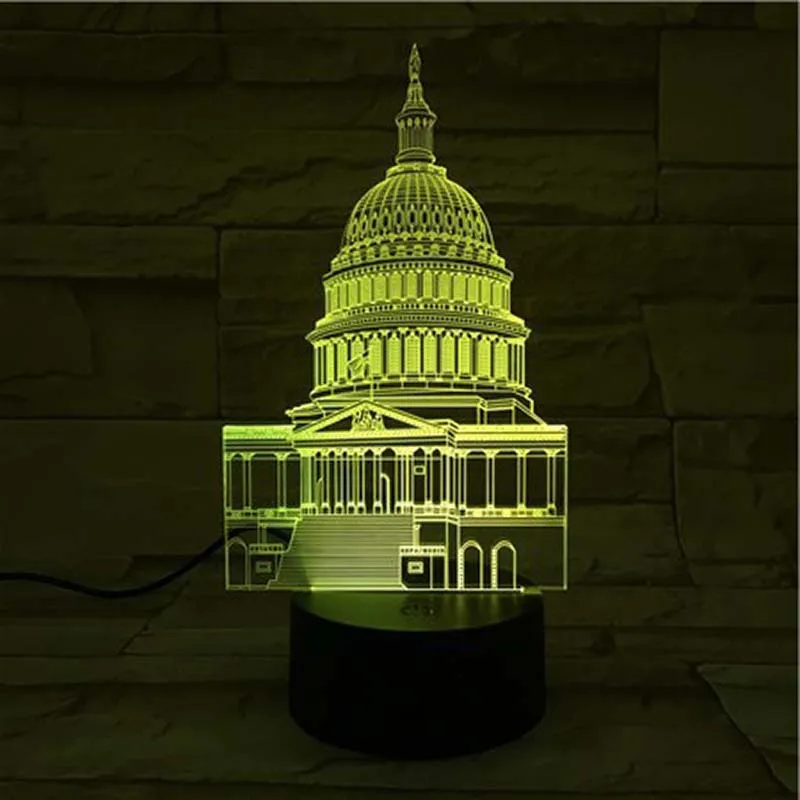 

Gift Night Light American White House Decoration Led-Lamp Bedroom Friend Colorful Fashion USB Touch Three-dimensional Lighting