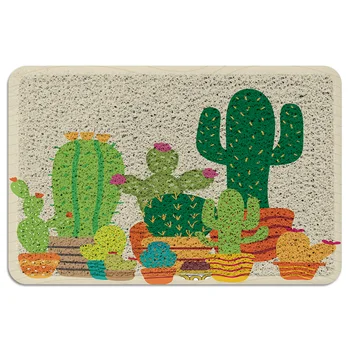 

Cactus Plant Succulent Potted Durable Rubber Door Mat Waterproof Easy Clean Mats for Entry Garage Patio Home Decor Rugs Doormat