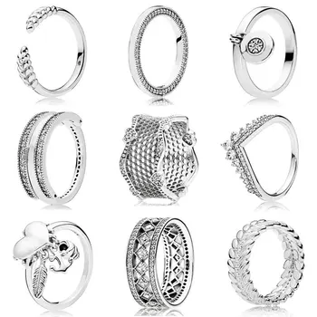 

Spiritual Symbols Shell And Feather Reversible Hearts Signature Lock With Crystal Ring 925 Sterling Silver DIY Europe Jewelry