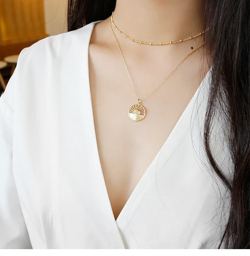 XIHA 925 Серебряное колье, ожерелье для женщин, бусы золотого цвета, цепные чокеры, корейские модные ювелирные изделия, подарки на день рождения сестры