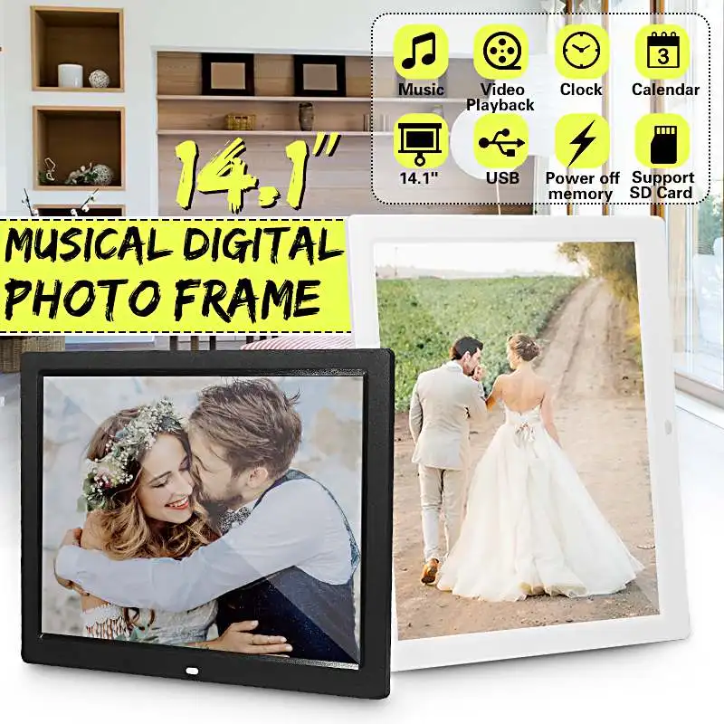 

14.1" 1080P High Definition Black/White Wall-mounted Advertising Machine Digital Photo Frame Electronic Album digitale Picture