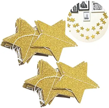 Star Garland Golden Christmas Galaxy Papertwinkle Twinkle Little Star Garland For Christmas Wedding Party Baby Shower Decor Rose