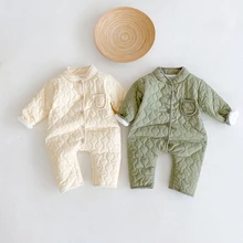Winter Baby Kids Jumpsuits Soft Warm Cotton Rompers Kids Children Playsuits