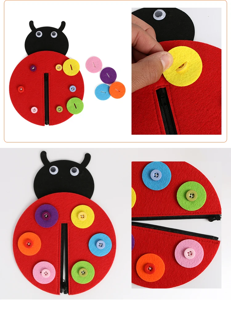 Kindergarten Diy cloth art early education growth toys montessori learn button operation zipper teaching manual course toys