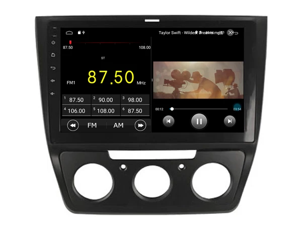 Best Car Android 9.0 Player for Skoda Yeti Manual AC 2015 tape recorder 4G Lte sim card Bluetooth GPS Radio Head Unit 2.5D IPS screen 4
