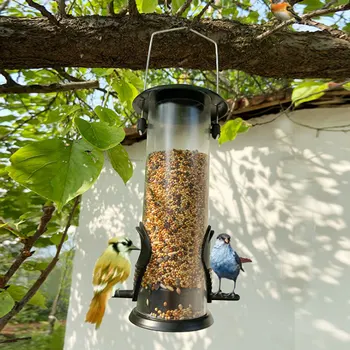 

Rainproof Refillable Bird Feeders Hanging Type Outdoor Pet Bird Seeds Food Feeder Tree Garden Snacks Bucket Feed Station new