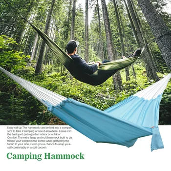 

Outdoor Portable Large Camping Hammock Hanging Chair Garden Sleeping Indoor Swing Yard Double Person Comfort With Storage Bag