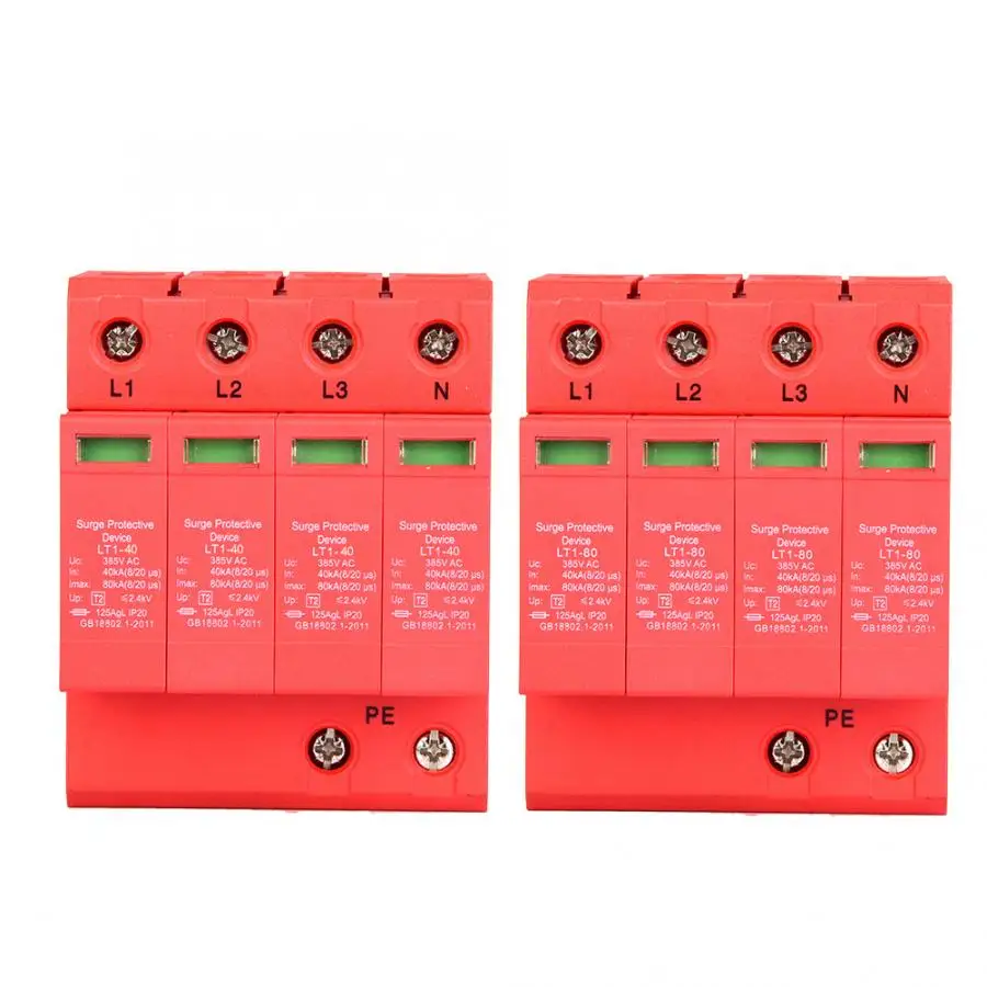 Generic Spd 40/80ka 385v Low Voltage Surge Protector Din Rail 4 Poles