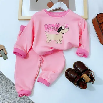 

Mihkalev Baby Girl Clothes Set For Kids 2020 Autumn Clothing Sets Tshirt +Pants Children Sport Suit Tracksuit одежда для девочек
